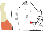 Sussex County Delaware incorporated and unincorporated areas Millsboro highlighted